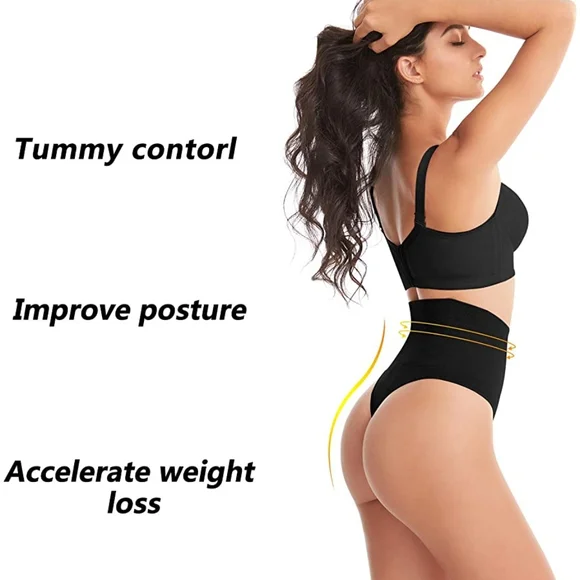 Bundle of Seamless Tummy Control Thong Shapewear Panties Body Shaper - Picture 3 of 9